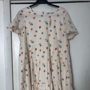 Madewell White Mini Flowered Dress